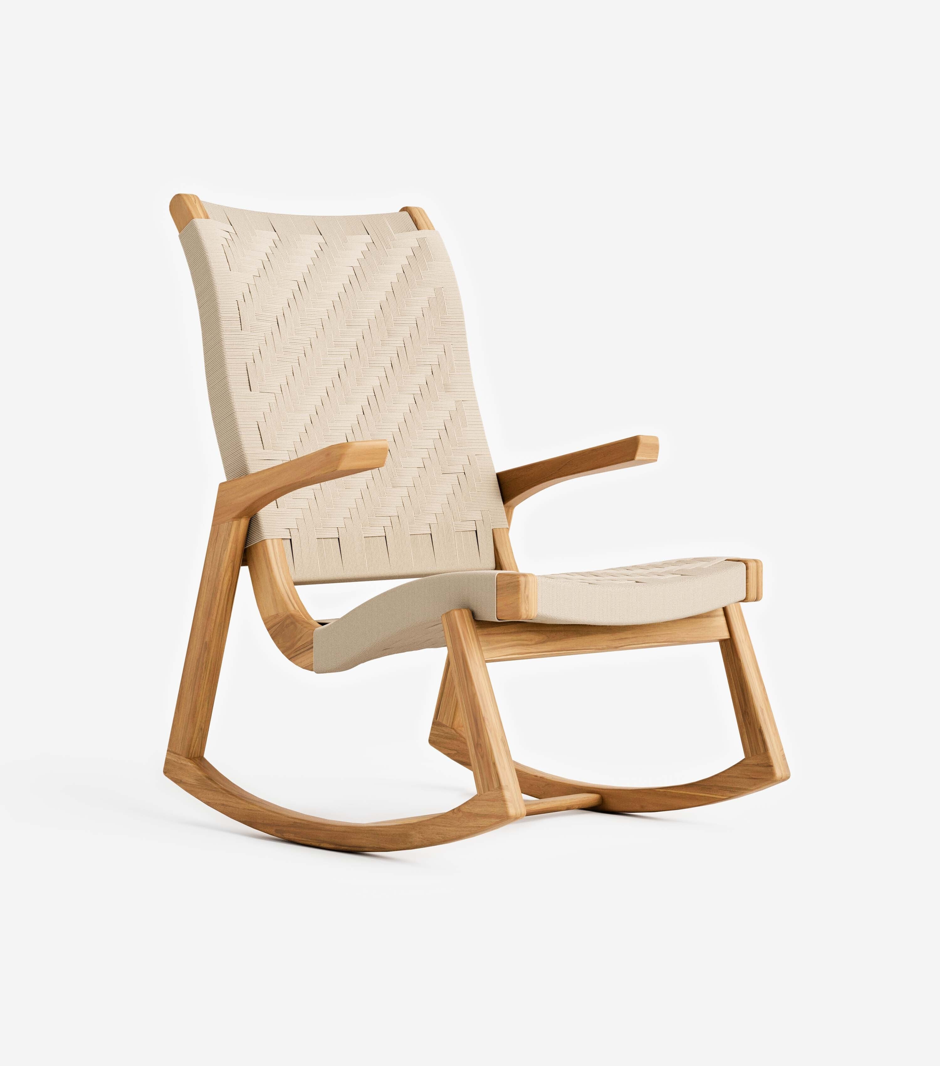 Amador Rocking Chair Woven Natural Basket Cord | Forever Furniture by ...