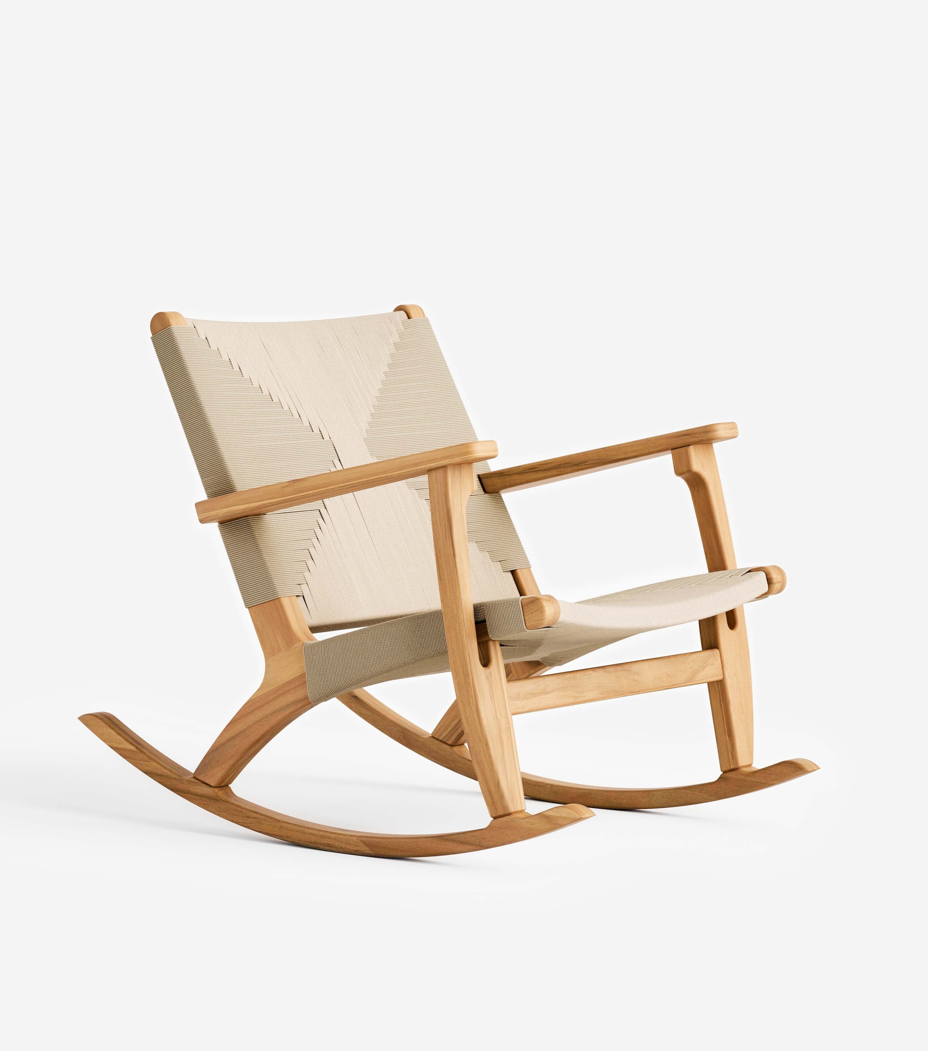 Masaya Rocking Chair Woven Naturaline Cross Braided Cord | Forever ...