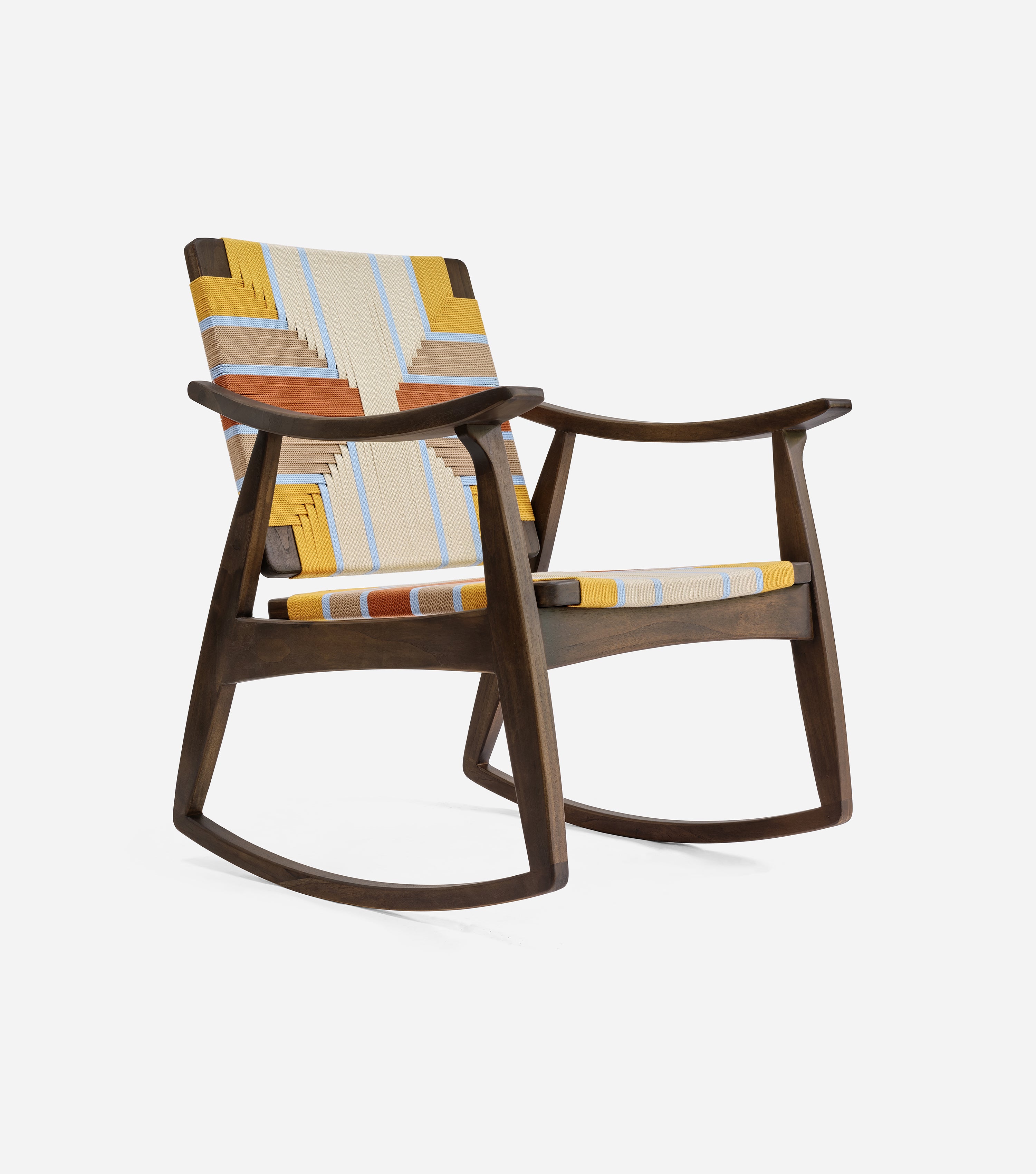 Ixtapa Rocking Chair Izapa Rocking Chair Woven Pearl Lagoon Cord | Forever Furniture by MasayaCo